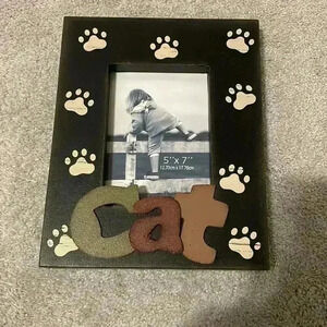 5” by 7” Pet‎ Cat Picture Frame black color